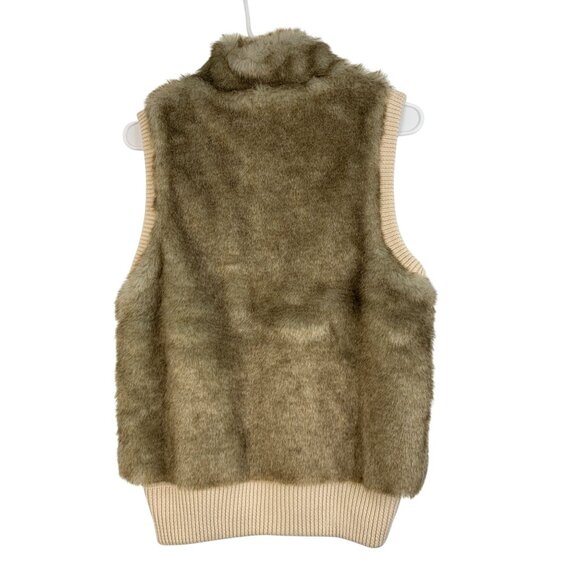 Ann Taylor Reversible Faux Fur & Knit Sweater Vest Size S NWT Zip Wool 8064 - Picture 12 of 15